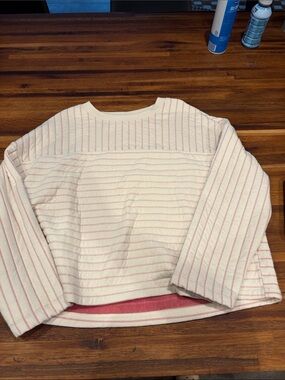 Auden Cream Pullover with Red Pinstripes